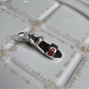 Vintage Sterling Silver Enamel Sandal Shoe Charm Pendant .925